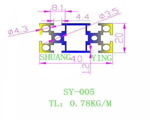 Nhôm định hình 20×40 kiểu 1